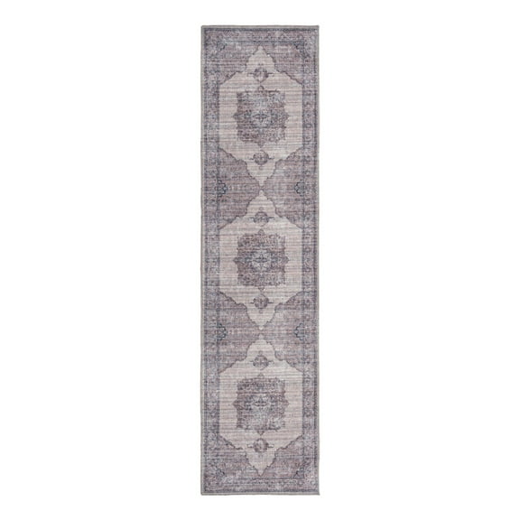 Unique Loom Mangata Collection Area Rug - Mariah (2' x 7' 10" Runner Ivory and Gray/Black)