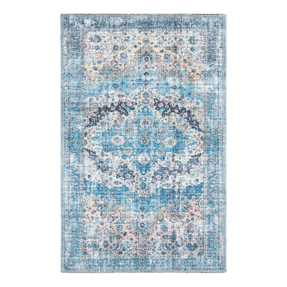 Unique Loom Mangata Collection Area Rug - Mary (2' x 3' Rectangle Blue/Black)
