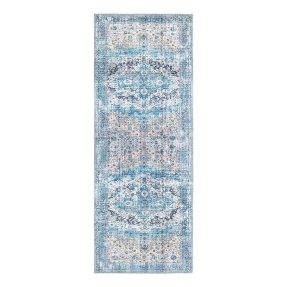 Unique Loom Mangata Collection Area Rug - Mary (2' x 5' Runner Blue/Black)