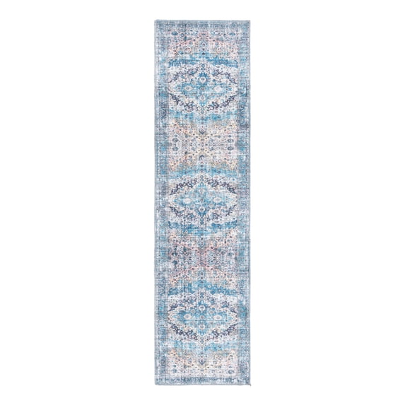 Unique Loom Mangata Collection Area Rug - Mary (2' x 7' 10" Runner Blue/Black)