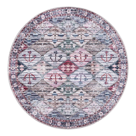 Unique Loom Mangata Collection Area Rug - Maya (3' 11" Round Multi/Blue)