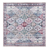 Unique Loom Mangata Collection Area Rug - Maya (5' 3" Square Multi/Blue)