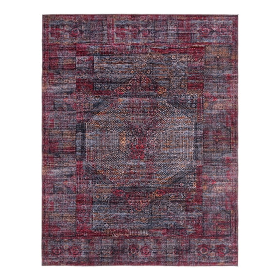 Unique Loom Mangata Collection Area Rug - Melissa (10' 6" x 13' Rectangle Red and Black/Orange)