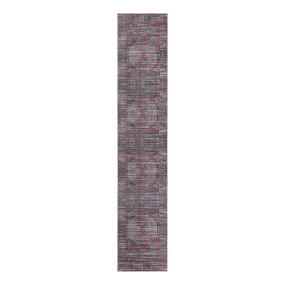 Unique Loom Mangata Collection Area Rug - Melissa (2' 7" x 13' Runner Red and Black/Orange)