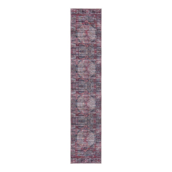 Unique Loom Mangata Collection Area Rug - Melissa (2' x 10' Runner Red and Black/Orange)