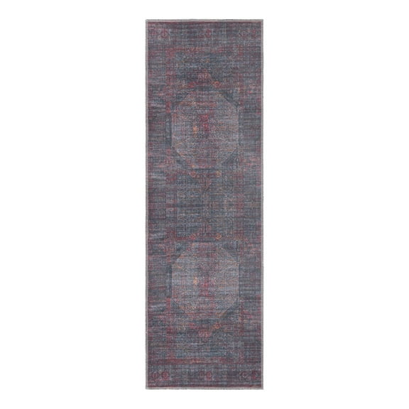 Unique Loom Mangata Collection Area Rug - Melissa (2' x 6' Runner Red and Black/Orange)