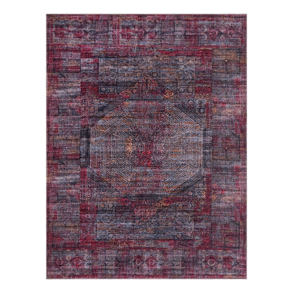 Unique Loom Mangata Collection Area Rug - Melissa (9' 2" x 12' Rectangle Red and Black/Orange)