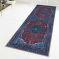 thumbnail image 1 of Unique Loom Mangata Collection Area Rug - Molly (2' x 5' Runner Red and Blue/Ivory), 1 of 7