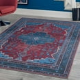 thumbnail image 1 of Unique Loom Mangata Collection Area Rug - Molly (7' 10" x 10' Rectangle Red and Blue/Ivory), 1 of 6
