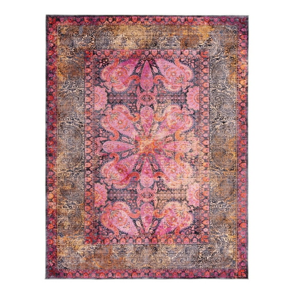 Unique Loom Mangata Collection Area Rug - Mona (10' 6" x 13' 1" Rectangle Pink/Beige)