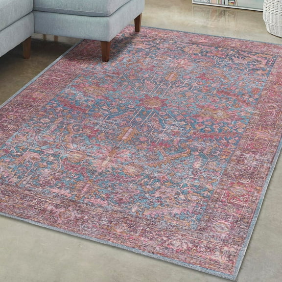 Unique Loom Mangata Collection Area Rug - Morgan (5' 3" x 8' Rectangle Antique Blue/Gray)