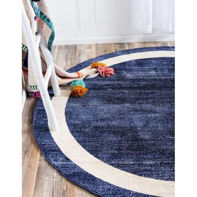Unique Loom Maria Del Mar Rug , 8' 0" x 8' 0" ,Navy Blue