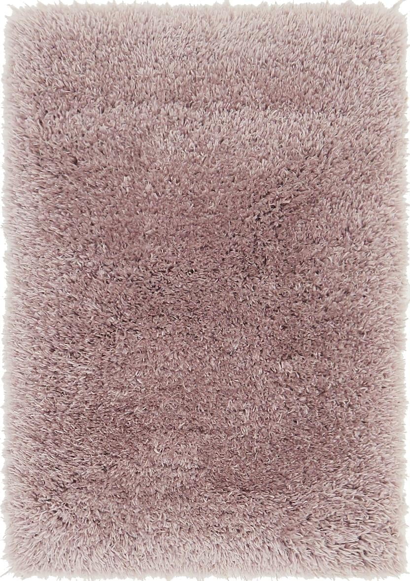 Lorelei Pink Solid Synthetic Shag Rectangular Rug