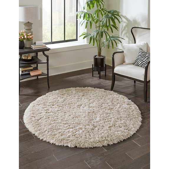 Unique Loom Marilyn Monroe Opulence Shag Collection Area Rug - (3' 3" Round Blonde)