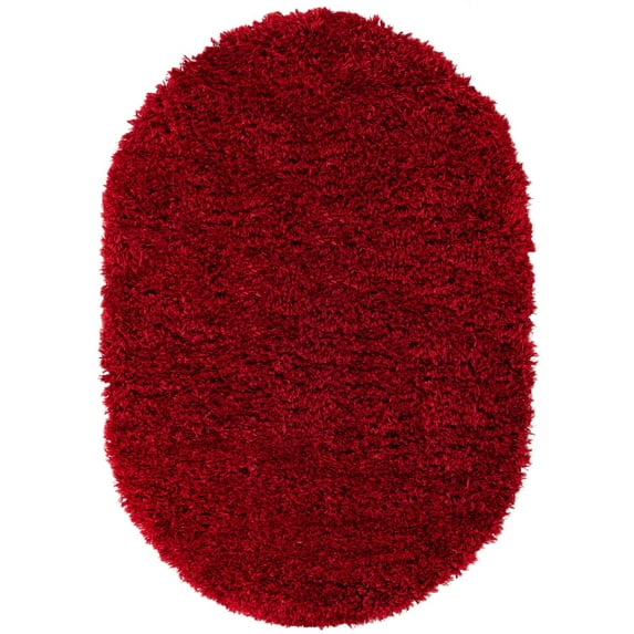 Unique Loom Marilyn Monroe Opulence Shag Collection Area Rug - (4' 1" x 6' 1" Oval Lipstick)