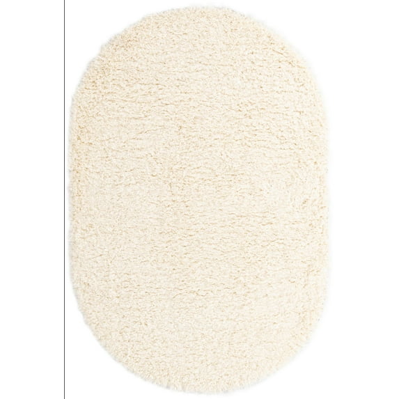 Unique Loom Marilyn Monroe Opulence Shag Collection Area Rug - (5' 3" x 8' Oval Bone/Beige)