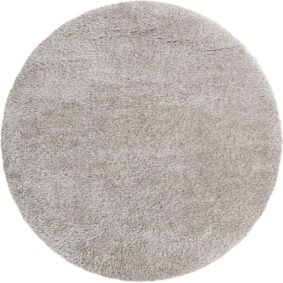 Unique Loom Marilyn Monroe Opulence Shag Collection Area Rug - (7' 10" Round Silver Screen)