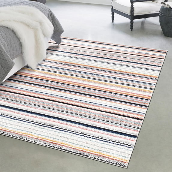 Unique Loom Tagine Collection Area Rug - Maryam (4' x 6' Rectangle Ivory/Blue)