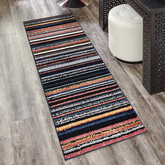 Unique Loom Tagine Collection Area Rug - Maryam (2' x 6' Runner Multi/Black)