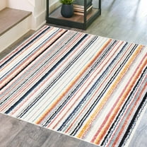 Unique Loom Tagine Collection Area Rug - Maryam (5' 3" Square Ivory/Blue)