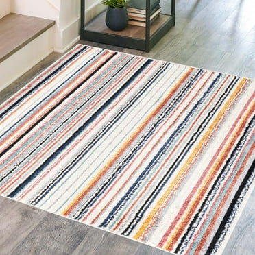 Unique Loom Tagine Collection Area Rug - Maryam (5' 3" Square Ivory/Blue)