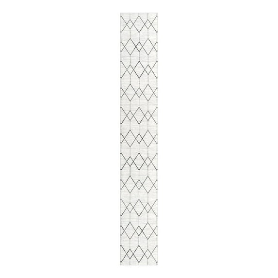 Unique Loom Matrix Trellis Collection Area Rug - Deco (2' 11" x 19' 8" Runner White/Gray)