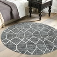 thumbnail image 1 of Unique Loom Matrix Trellis Collection Area Rug - Deco (3' 3" Round Gray/Ivory), 1 of 7