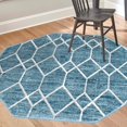 thumbnail image 1 of Unique Loom Matrix Trellis Collection Area Rug - Deco (5' 3" Octagon Blue/Ivory), 1 of 10