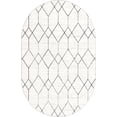 thumbnail image 1 of Unique Loom Matrix Trellis Collection Area Rug - Deco (5' 3" x 8' Oval White/Gray), 1 of 5