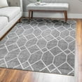 thumbnail image 1 of Unique Loom Matrix Trellis Collection Area Rug - Deco (6' 1" x 9' Rectangle Gray/Ivory), 1 of 7