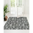 thumbnail image 1 of Unique Loom Matrix Trellis Collection Area Rug - Deco (7' Square Gray/Ivory), 1 of 5
