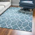 thumbnail image 1 of Unique Loom Matrix Trellis Collection Area Rug - Deco (9' x 12' 2" Rectangle Blue/Ivory), 1 of 7