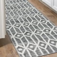 thumbnail image 1 of Unique Loom Matrix Trellis Collection Area Rug - Diamonds (3' x 10' Runner Gray/Ivory), 1 of 7