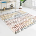 thumbnail image 1 of Unique Loom Matrix Trellis Collection Area Rug - Diamonds (5' 3" Square Multi/Blue), 1 of 6
