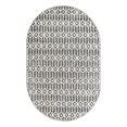 thumbnail image 1 of Unique Loom Matrix Trellis Collection Area Rug - Diamonds (5' 3" x 8' Oval Gray/Ivory), 1 of 12