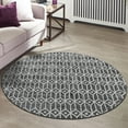 thumbnail image 1 of Unique Loom Matrix Trellis Collection Area Rug - Diamonds (8' Round Gray/Ivory), 1 of 7