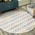 thumbnail image 1 of Unique Loom Matrix Trellis Collection Area Rug - Diamonds (8' Round Multi/Blue), 1 of 7