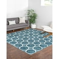 thumbnail image 1 of Unique Loom Matrix Trellis Collection Area Rug - Dots (7' Square Blue/Light Blue), 1 of 9