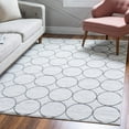 thumbnail image 1 of Unique Loom Matrix Trellis Collection Area Rug - Dots (9' x 12' 2" Rectangle White/Gray), 1 of 7