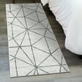 thumbnail image 1 of Unique Loom Matrix Trellis Collection Area Rug - Geometric (3' x 10' Runner White/Gray), 1 of 7