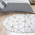 thumbnail image 1 of Unique Loom Matrix Trellis Collection Area Rug - Geometric (5' Round White/Gray), 1 of 7