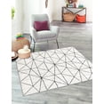 thumbnail image 1 of Unique Loom Matrix Trellis Collection Area Rug - Geometric (7' Square White/Gray), 1 of 6
