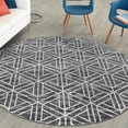 thumbnail image 1 of Unique Loom Matrix Trellis Collection Area Rug - Motif (8' Round Gray/Ivory), 1 of 7