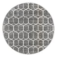 thumbnail image 1 of Unique Loom Matrix Trellis Collection Area Rug - Tile (7' Round Grey/Ivory), 1 of 9