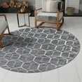 thumbnail image 1 of Unique Loom Matrix Trellis Collection Area Rug - Tile (8' Round Grey/Ivory), 1 of 7