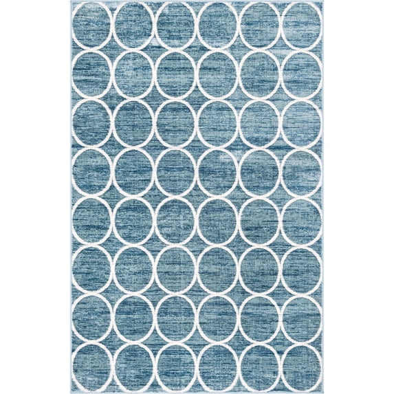 Unique Loom Matrix Trellis Dots Rug Blue/Light Blue 5' x 8' Rectangle Geometric Coastal Perfect For Living Room Bed Room Dining Room Office