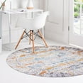 thumbnail image 1 of Unique Loom Budapest Collection Area Rug - Matthias (5' 1" Round Gray/Gold), 1 of 6