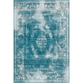 thumbnail image 1 of Unique Loom Medallion Aarhus Rug Blue/Gray 6' x 9' Medallion Transitional Perfect For Living Room Bed Room Dining Room Office, 1 of 3
