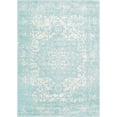 thumbnail image 1 of Unique Loom Richmond Medallion Border Rug  7' x 10' Rectangle Aqua/Ivory, 1 of 9
