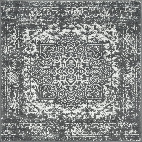 Unique Loom 5 Ft Square Rug in Dark Gray (3150288)
